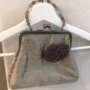 Elegant Clutch with Beaded Handle